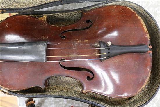 A holocaust survivor cased violin